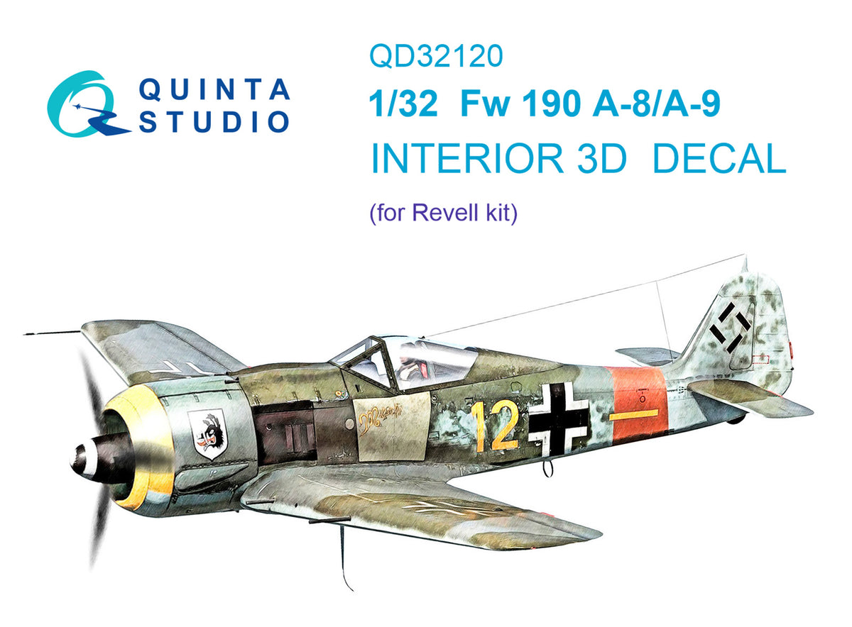 Quinta Studio QD32120 1:32 Focke-Wulf Fw-190A-8/A-9 (3D-Printed) & coloured Interior