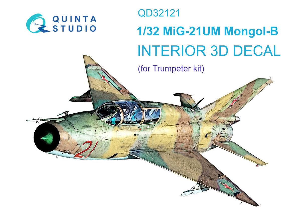 Quinta Studio QD32121 1:32 Mikoyan MiG-21UM (3D-Printed) & coloured Interior