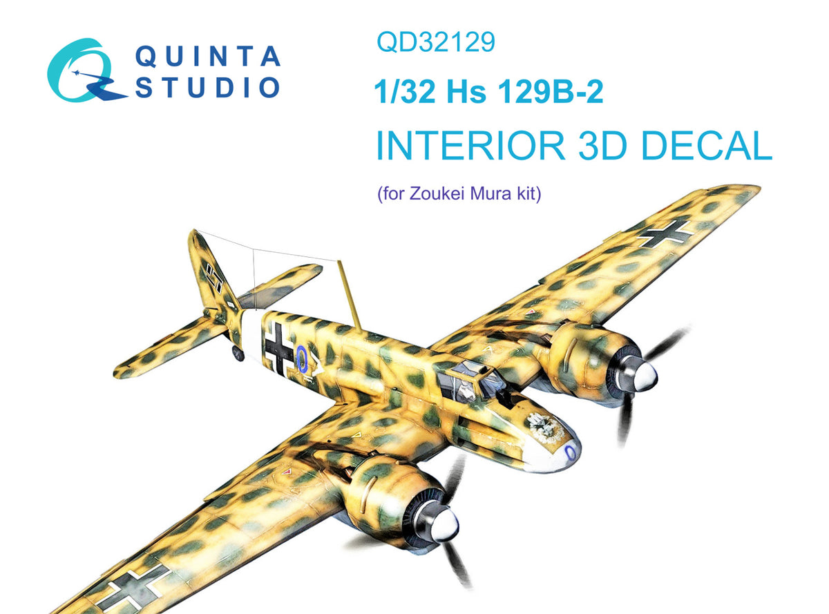 Quinta Studio QD32129 1:32 Henschel Hs-129B-2 (3D-Printed) & coloured Interior
