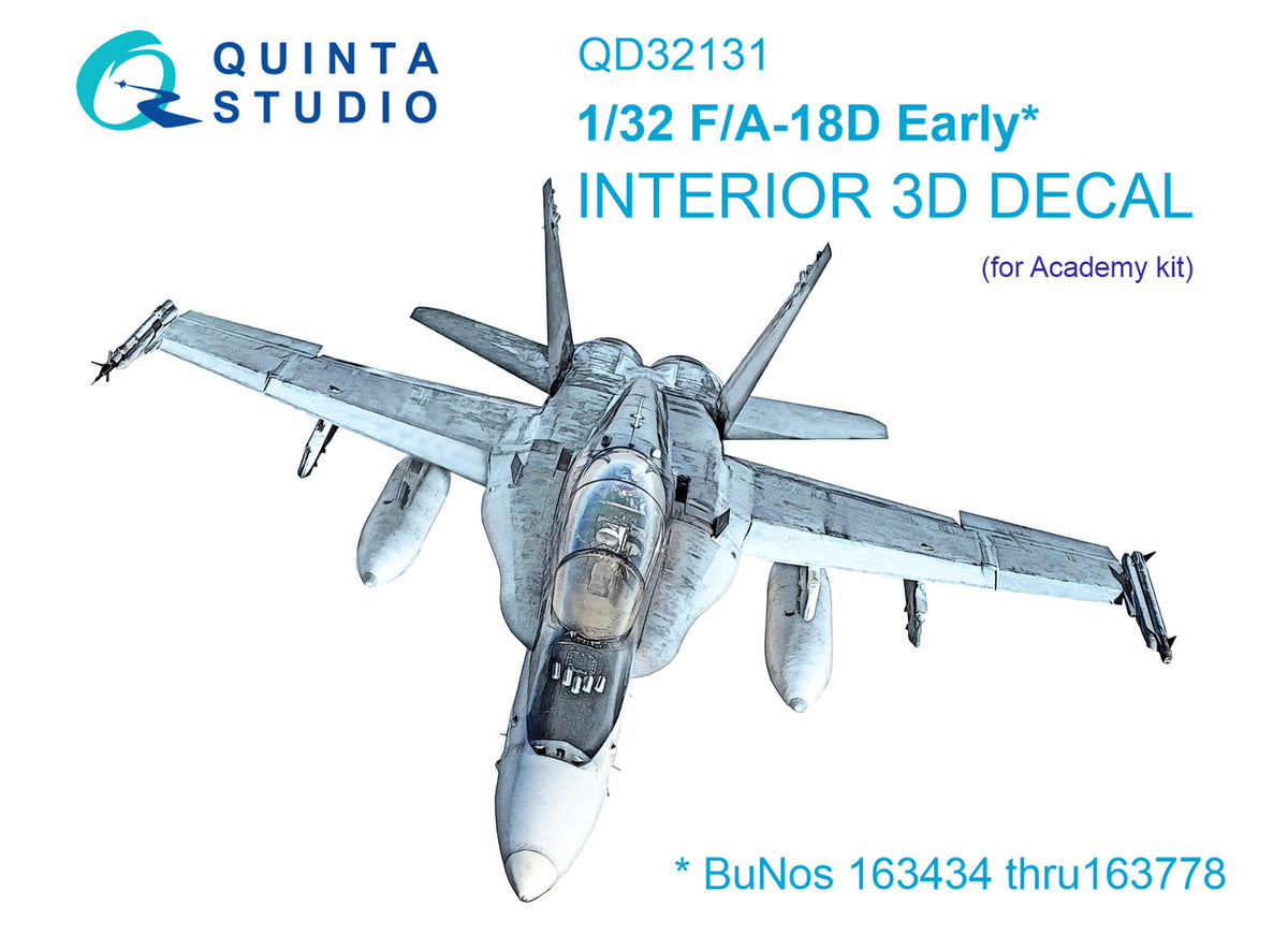 Quinta Studio QD32131 1:32 McDonnell-Douglas F/A-18D Early (3D-Printed) & coloured Interior