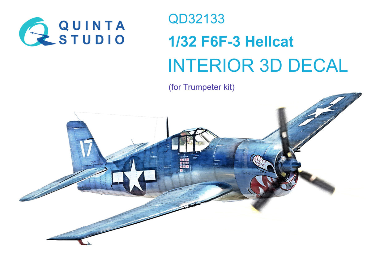 Quinta Studio QD32133 1:32 Grumman F6F-3 Hellcat (3D-Printed) & coloured Interior