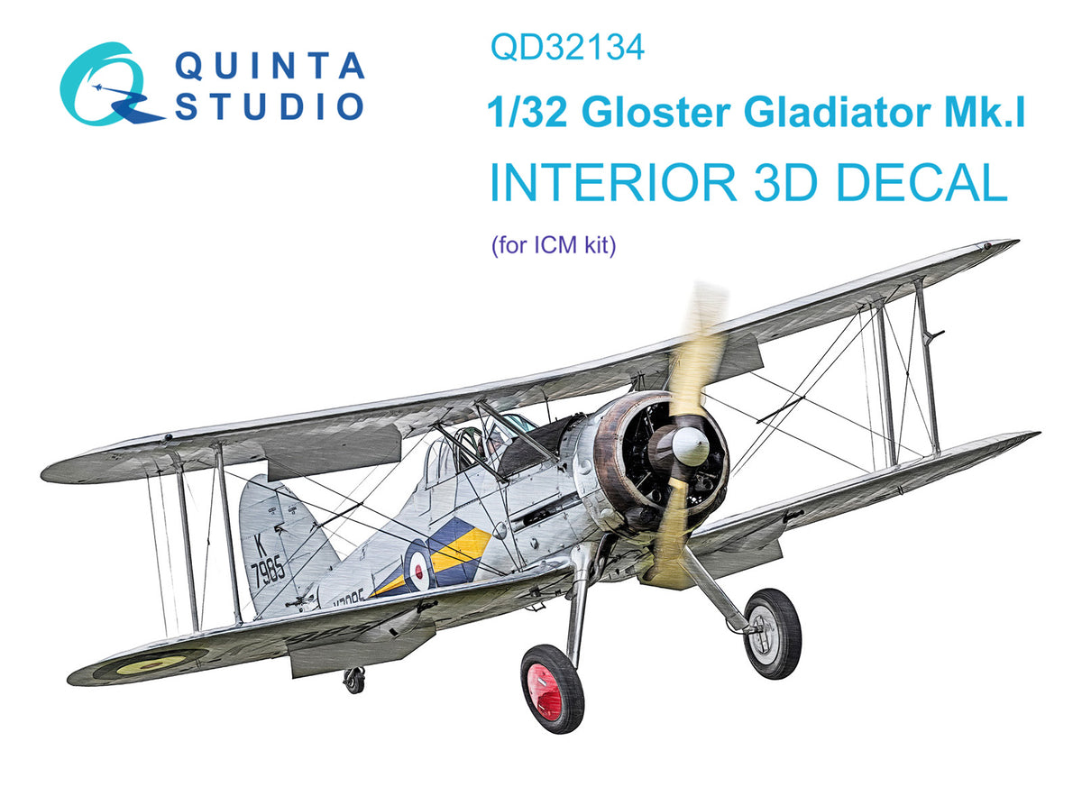 Quinta Studio QD32134 1:32 Gloster Gladiator Mk.I (3D-Printed) & coloured Interior