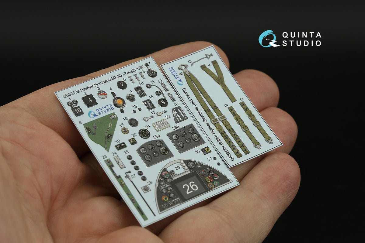 Quinta Studio QD32139 1:32 Hawker Hurricane Mk.IIb (3D-Printed) & coloured Interior