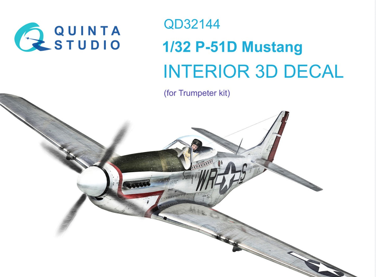 Quinta Studio QD32144 1:32 North-American P-51D Mustang (3D-Printed) & coloured Interior