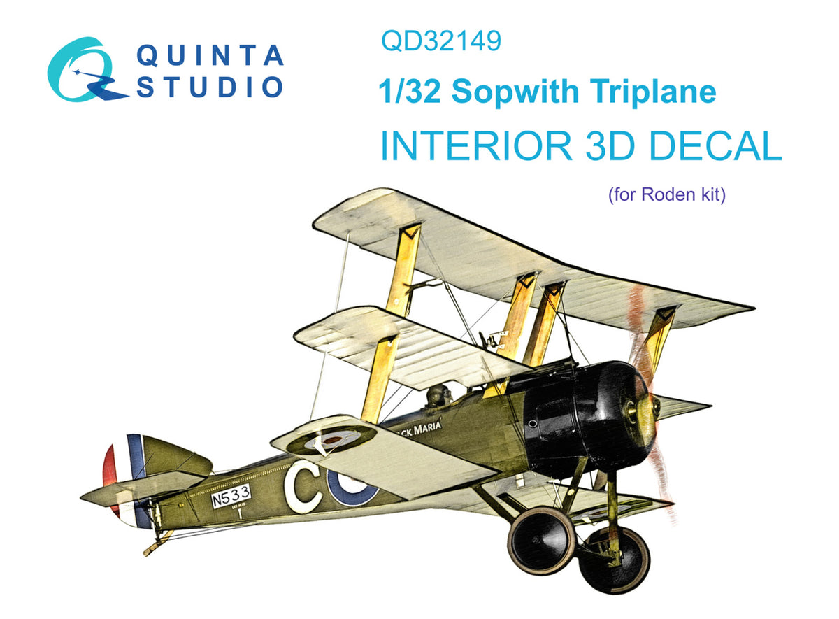 Quinta Studio QD32149 1:32 Sopwith Triplane (3D-Printed) & coloured Interior