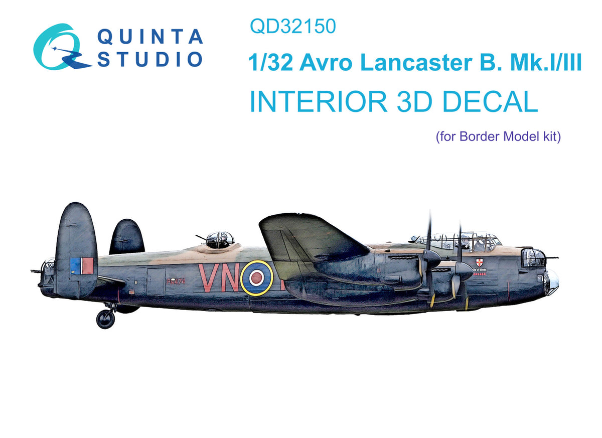 Quinta Studio QD32150 1:32 Avro Lancaster B Mk.I/III (3D-Printed) & coloured Interior