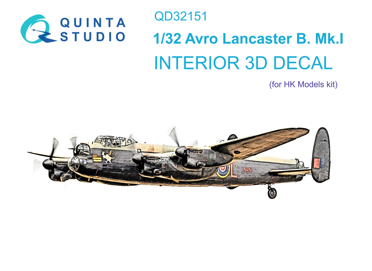 Quinta Studio QD32151 1:32 Avro Lancaster B Mk.I (3D-Printed) & coloured Interior