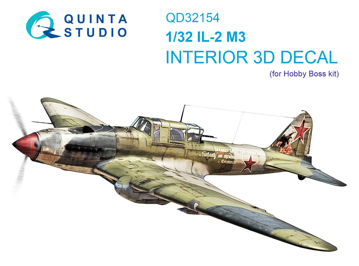Quinta Studio QD32154 1:32 Ilyushin IL-2M3 (3D-Printed) & coloured Interior