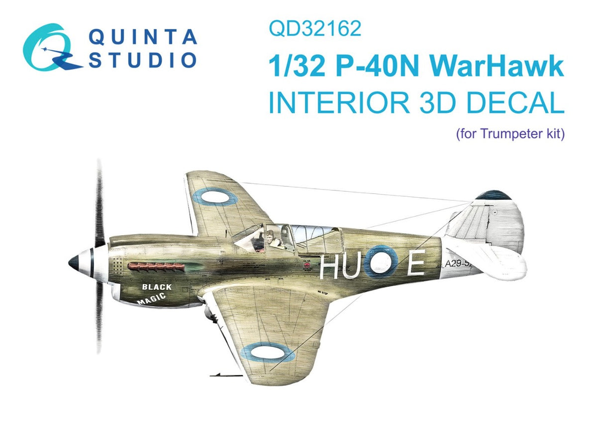 Quinta Studio QD32162 1:32 Curtiss P-40N Warhawk (3D-Printed) & coloured Interior