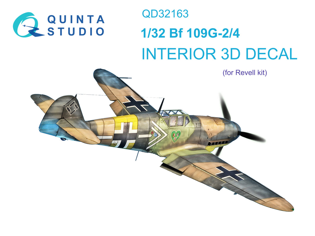 Quinta Studio QD32163 1:32 Messerschmitt Bf-109G-2/4 (3D-Printed) & coloured Interior
