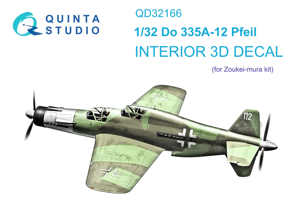 Quinta Studio QD32166 1:32 Dornier Do-335A-12 (3D-Printed) & coloured Interior