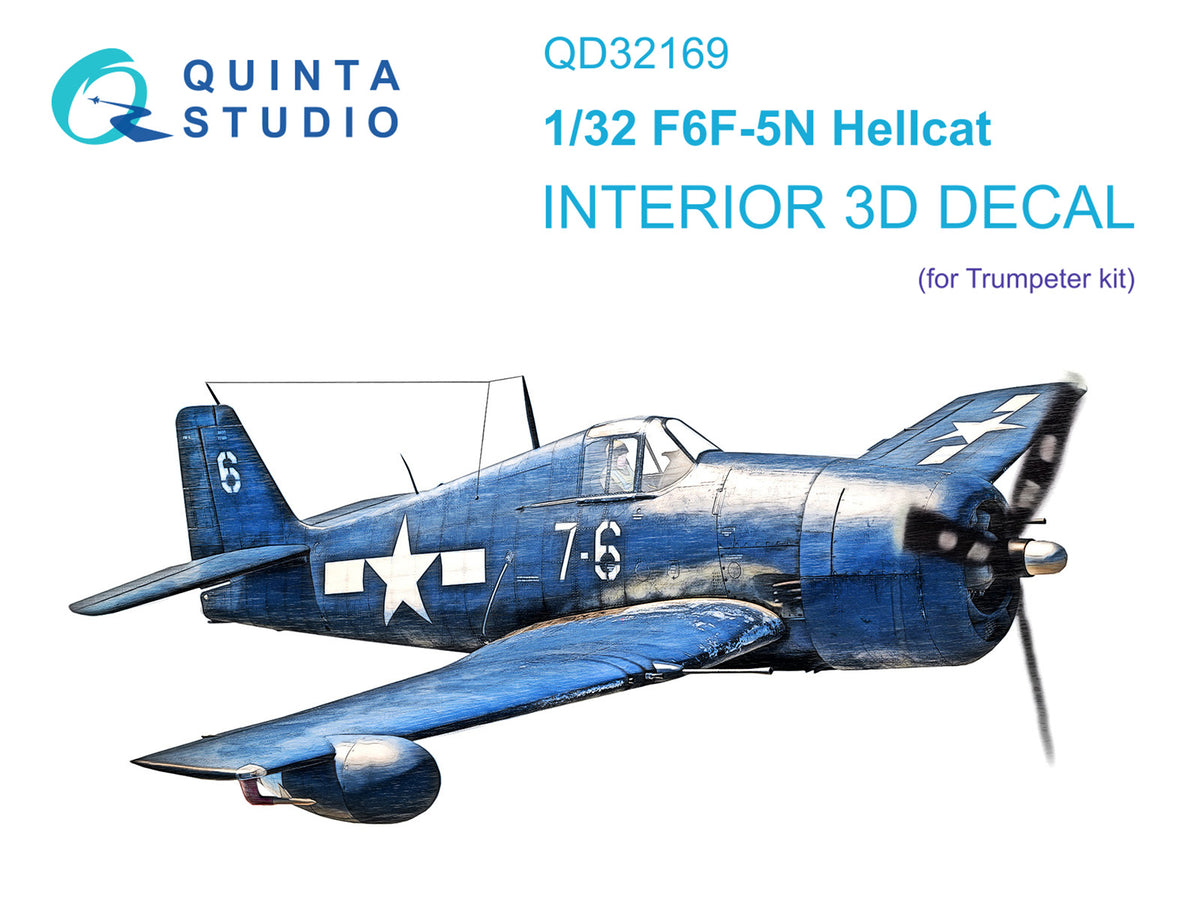Quinta Studio QD32169 1:32 Grumman F6F-5N Hellcat (3D-Printed) & coloured Interior