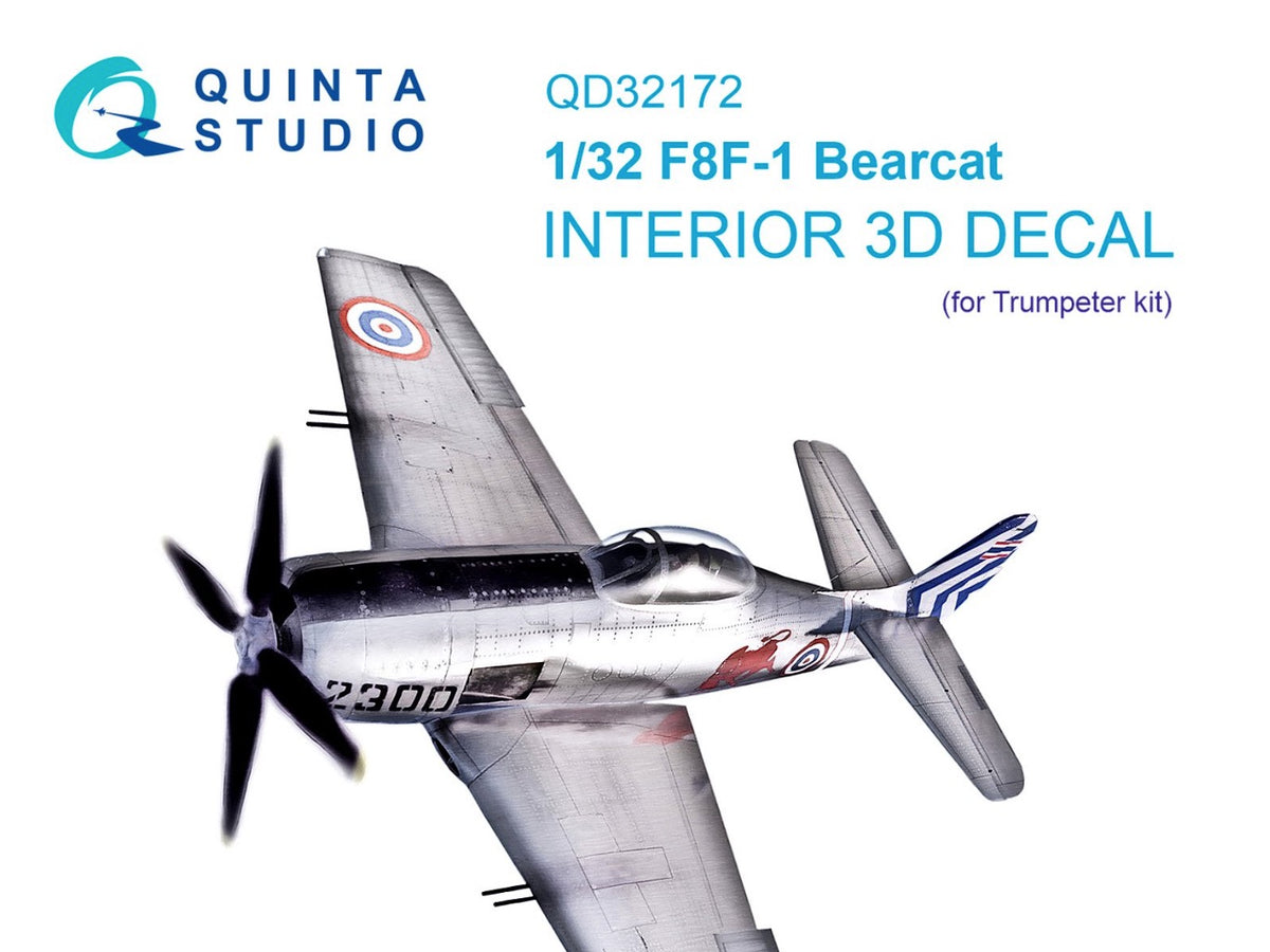 Quinta Studio QD32172 1:32 Grumman F8F-1 Bearcat (3D-Printed) & coloured Interior