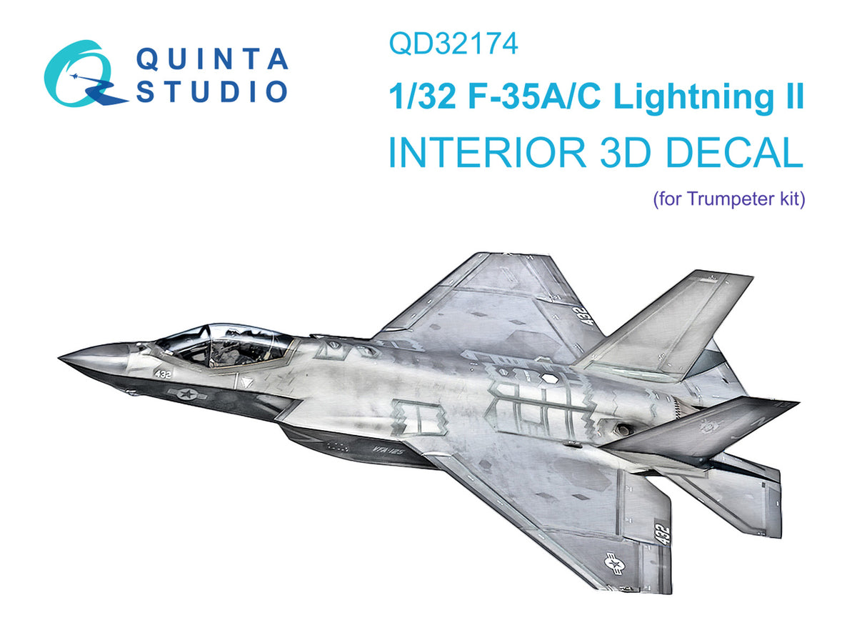 Quinta Studio QD32174 1:32 Lockheed-Martin F-35A/C (3D-Printed) & coloured Interior