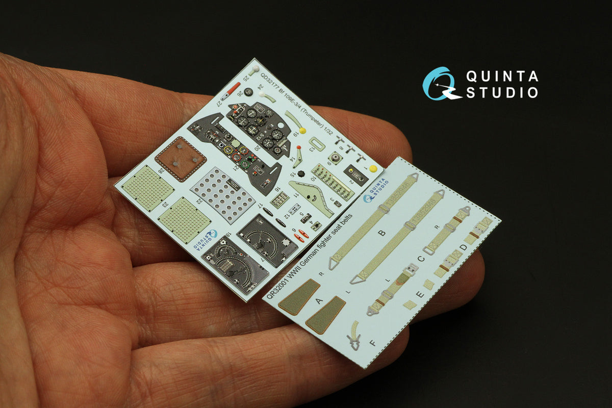 Quinta Studio QD32177 1:32 Messerschmitt Bf-109E-3/Bf-109E-4 (3D-Printed) & coloured Interior