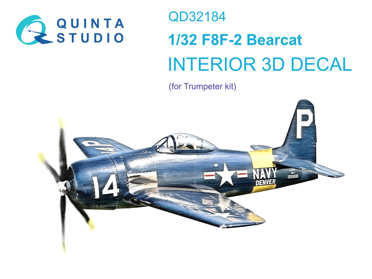 Quinta Studio QD32184 1:32 Grumman F8F-2 Bearcat (3D-Printed) & coloured Interior