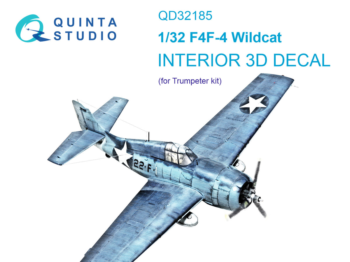 Quinta Studio QD32185 1:32 Grumman F4F-4 Wildcat (3D-Printed) & coloured Interior