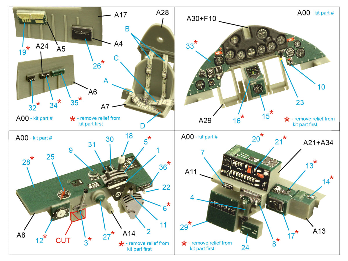Quinta Studio QD32185 1:32 Grumman F4F-4 Wildcat (3D-Printed) & coloured Interior
