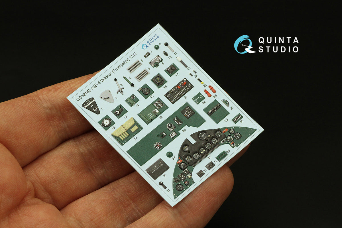 Quinta Studio QD32185 1:32 Grumman F4F-4 Wildcat (3D-Printed) & coloured Interior