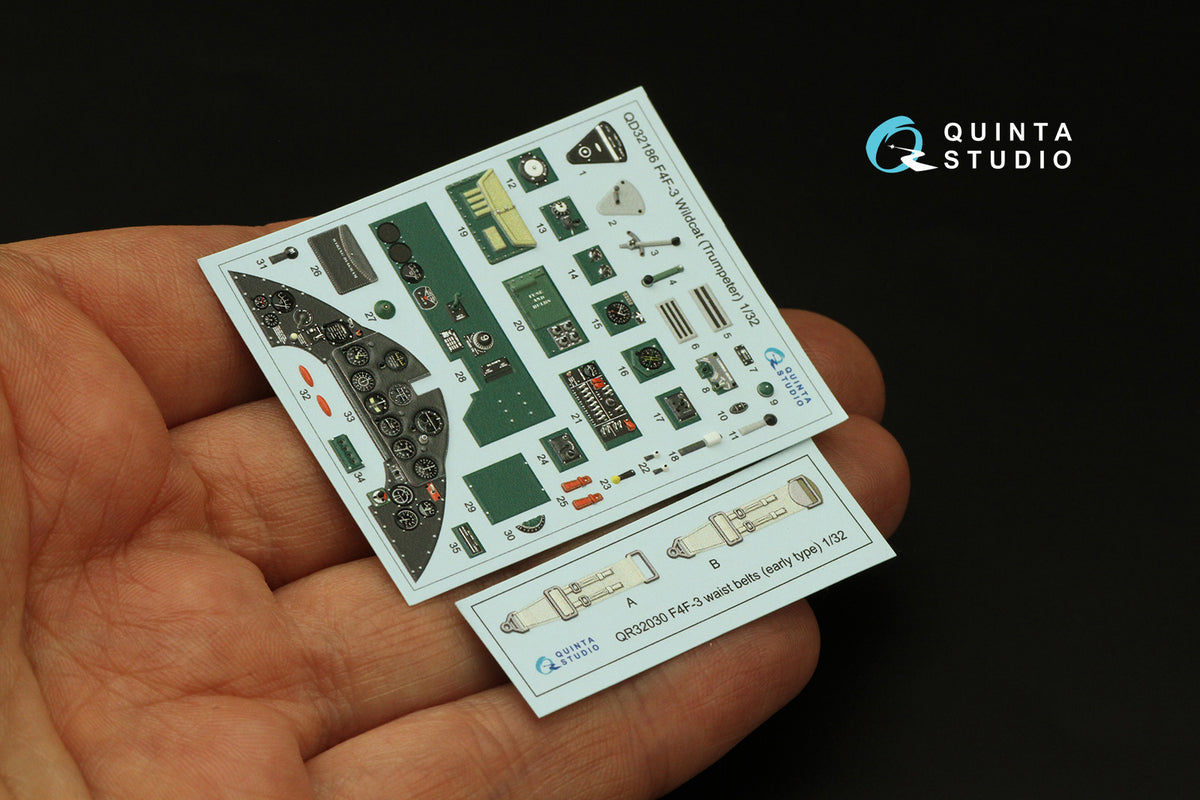 Quinta Studio QD32186 1:32 Grumman F4F-3 Wildcat (3D-Printed) & coloured Interior
