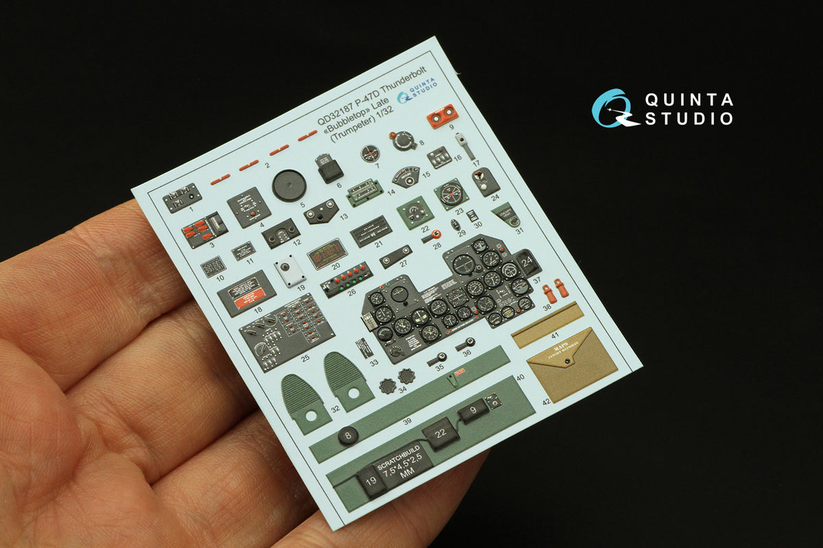 Quinta Studio QD32187 1:32 Republic P-47D Thunderbolt Bubbletop (Late) (3D-Printed) & coloured Interior