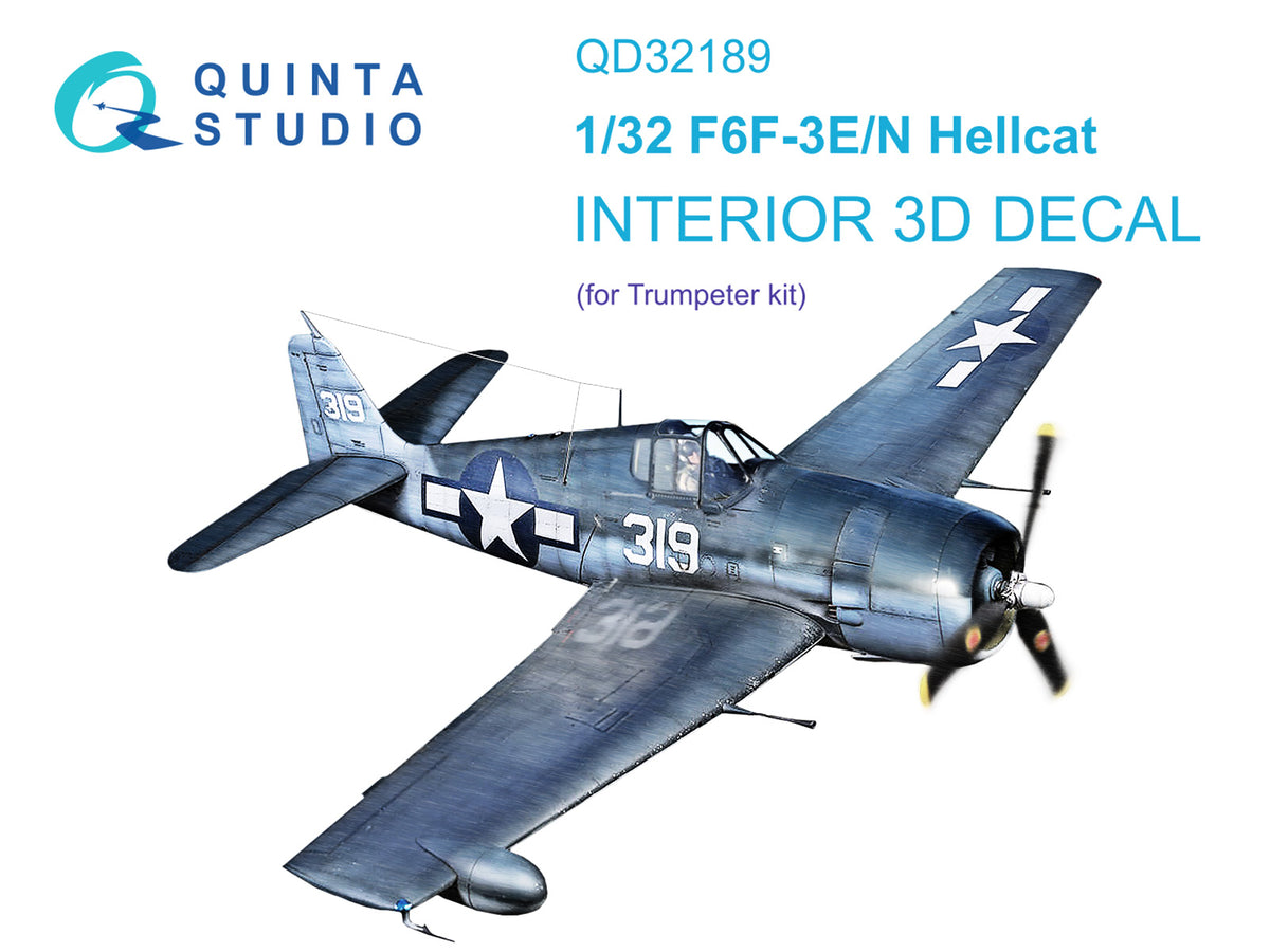Quinta Studio QD32189 1:32 Grumman F6F-3E/N Hellcat (3D-Printed) & coloured Interior
