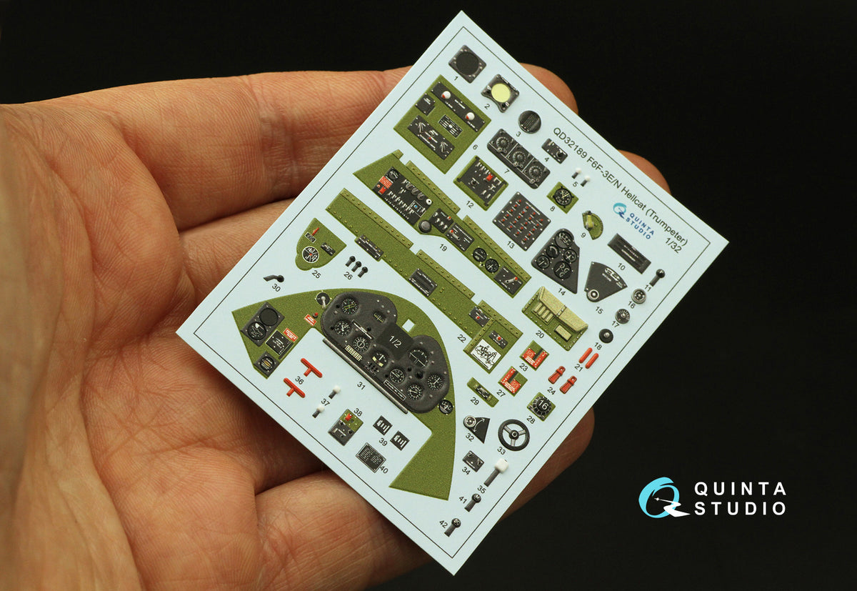 Quinta Studio QD32189 1:32 Grumman F6F-3E/N Hellcat (3D-Printed) & coloured Interior