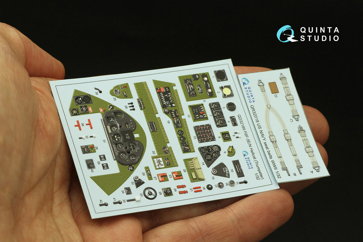 Quinta Studio QD32189 1:32 Grumman F6F-3E/N Hellcat (3D-Printed) & coloured Interior