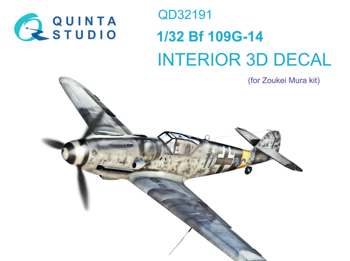 Quinta Studio QD32191 1:32 Messerschmitt Bf-109G-14 (3D-Printed) & coloured Interior