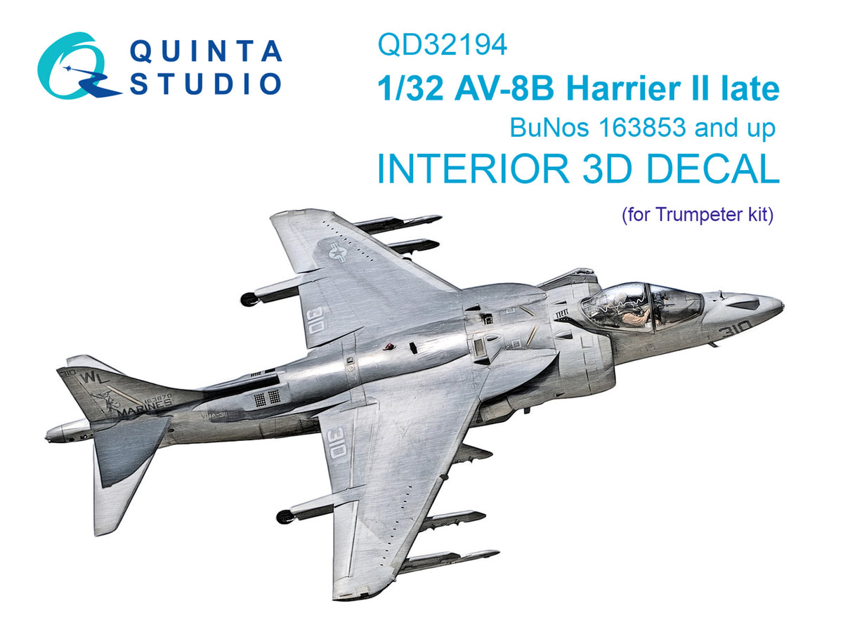 Quinta Studio QD32194 1:32 AV-8B Harrier II late (3D-Printed) & coloured Interior
