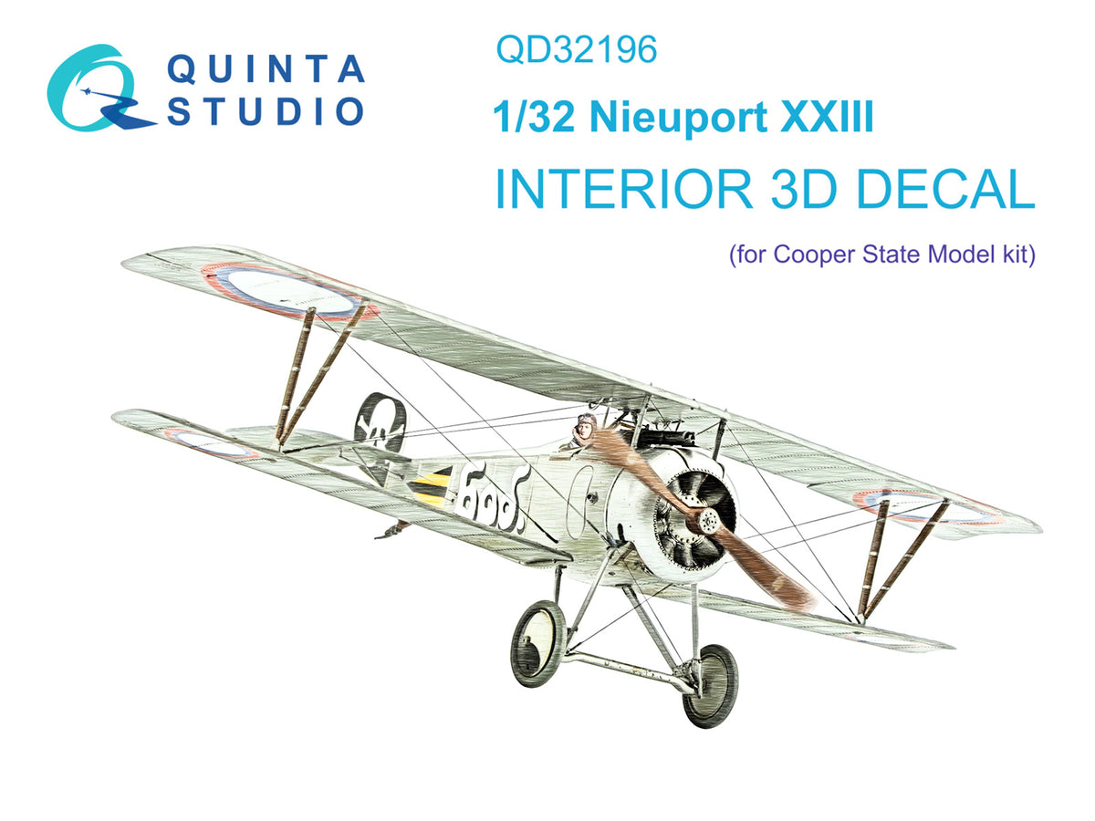 Quinta Studio QD32196 1:32 Nieuport XXIII (3D-Printed) & coloured Interior