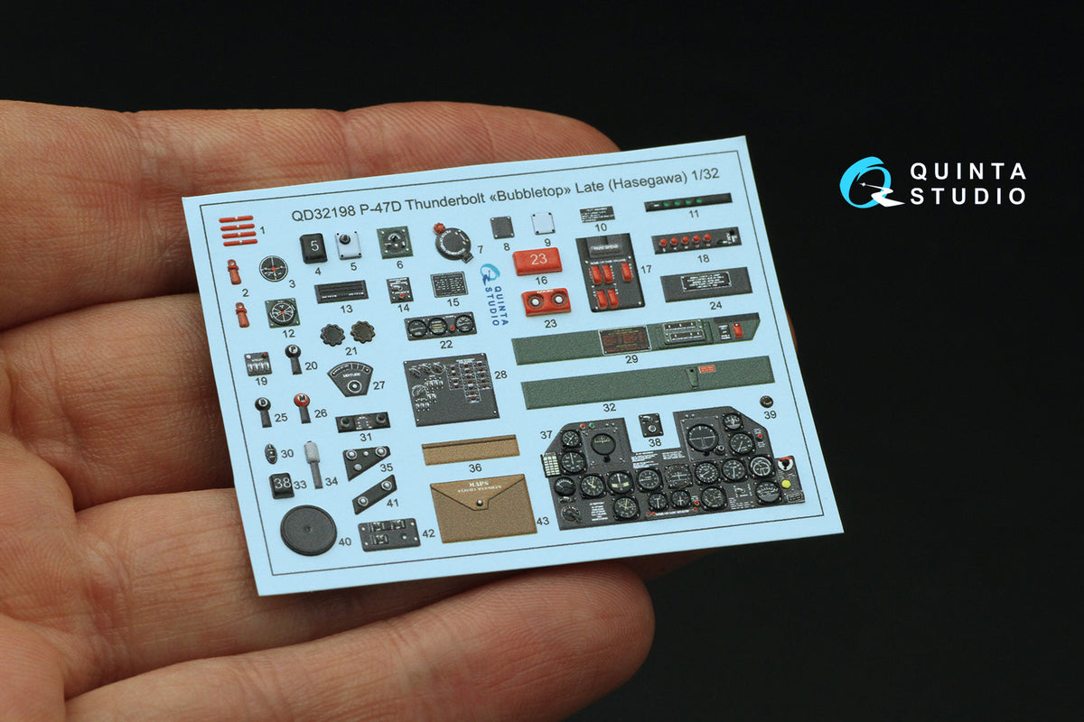 Quinta Studio QD32198 1:32 P-47D Thunderbolt Bubbletop Late (3D-Printed) & coloured Interior