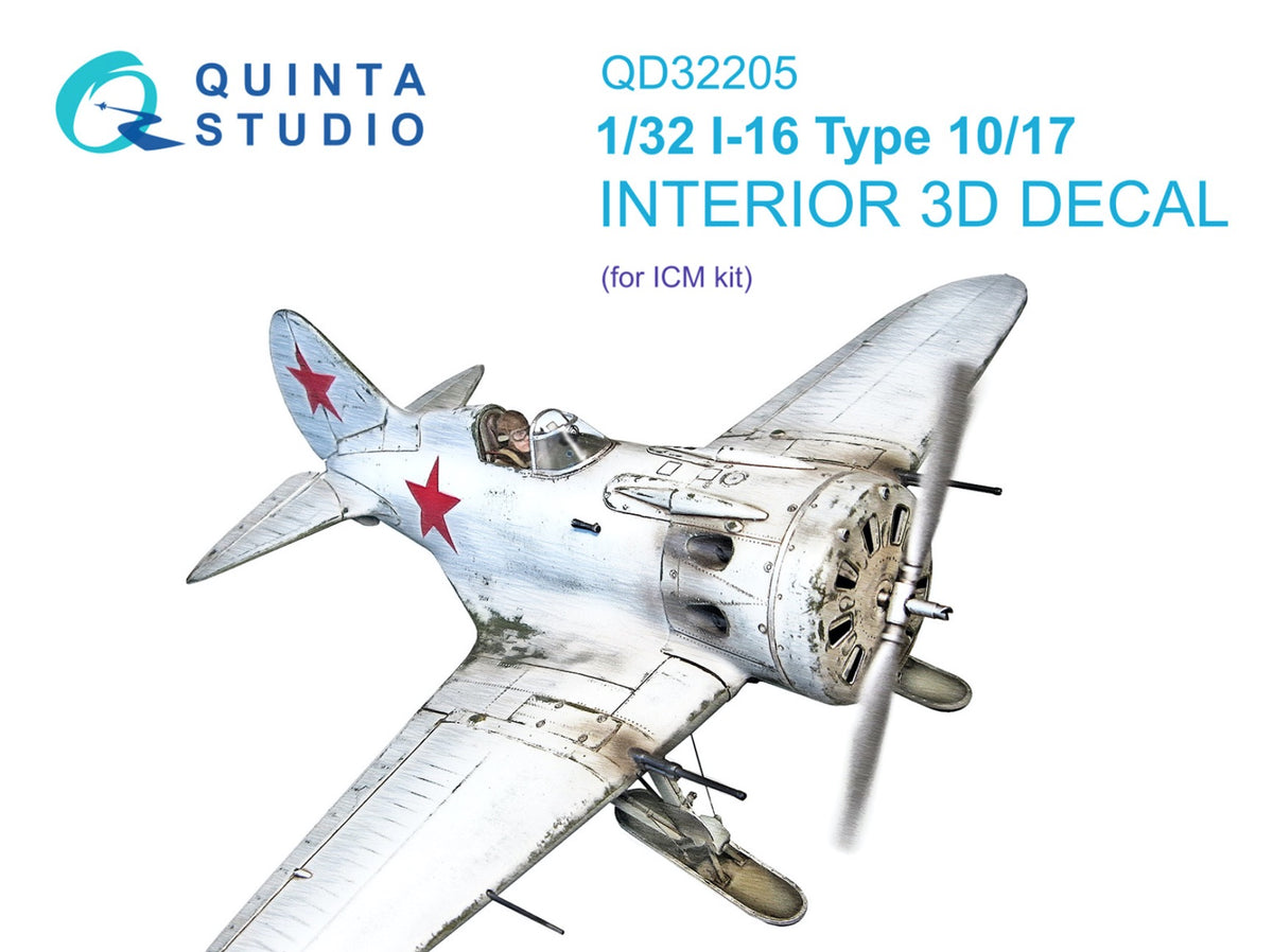 Quinta Studio QD32205 1:32 Polikarpov I-16 Type 10/17 (3D-Printed) & coloured Interior