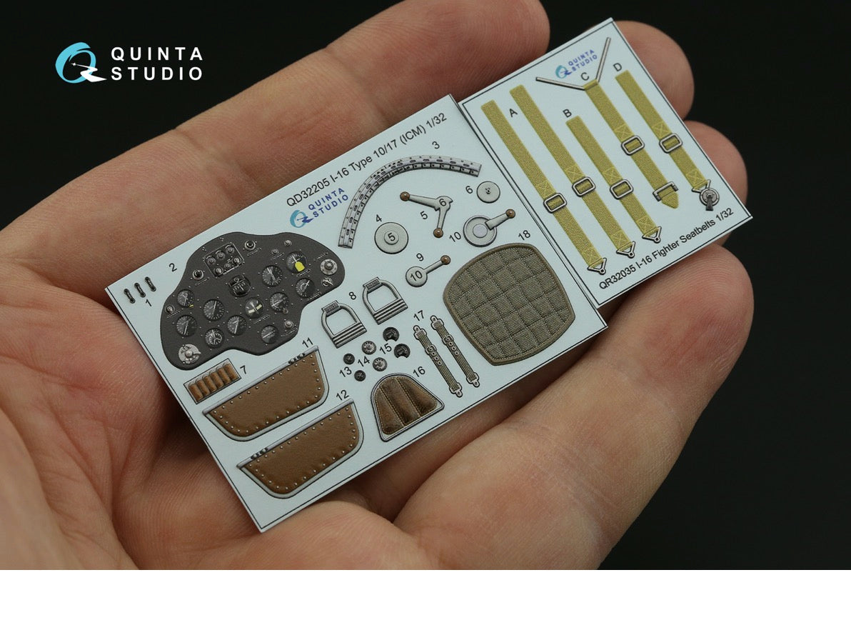 Quinta Studio QD32205 1:32 Polikarpov I-16 Type 10/17 (3D-Printed) & coloured Interior