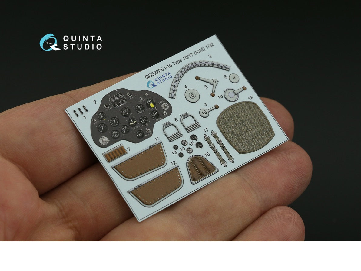 Quinta Studio QD32205 1:32 Polikarpov I-16 Type 10/17 (3D-Printed) & coloured Interior
