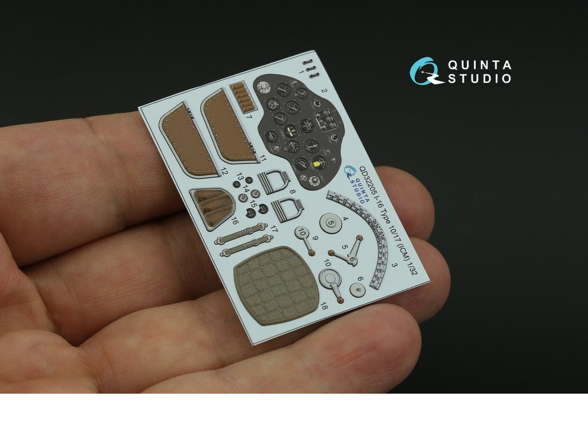 Quinta Studio QD32205 1:32 Polikarpov I-16 Type 10/17 (3D-Printed) & coloured Interior