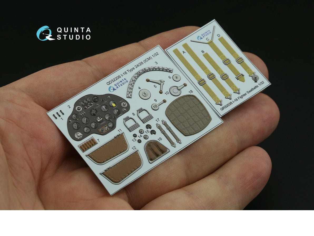 Quinta Studio QD32206 1:32 Polikarpov I-16 Type 24/28 (3D-Printed) & coloured Interior
