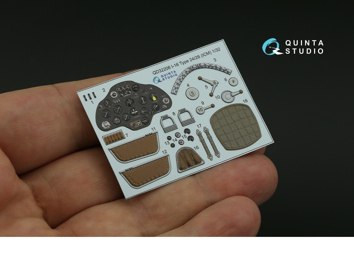 Quinta Studio QD32206 1:32 Polikarpov I-16 Type 24/28 (3D-Printed) & coloured Interior