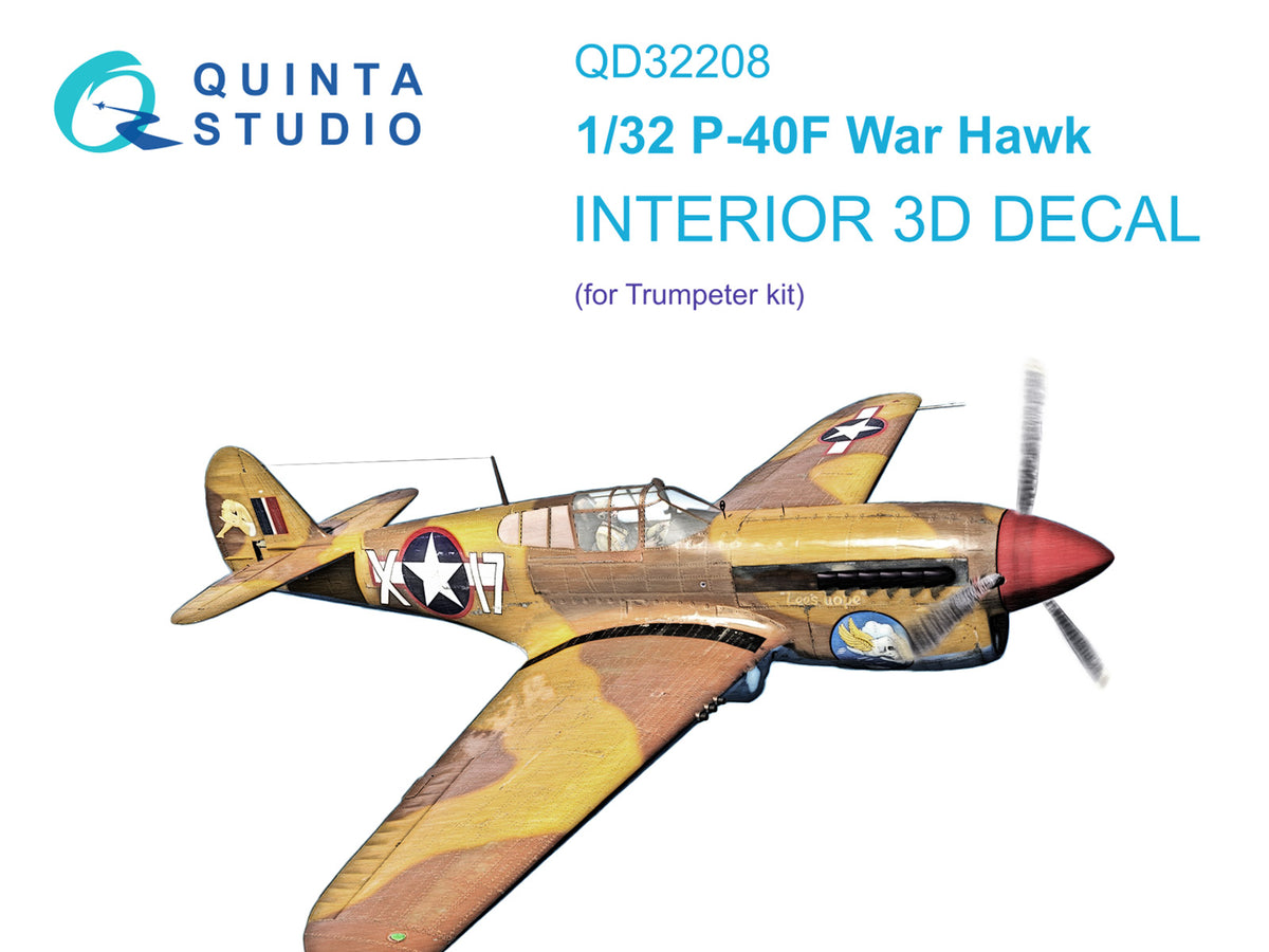 Quinta Studio QD32208 1:32 Curtiss P-40F WarHawk (3D-Printed) & coloured Interior