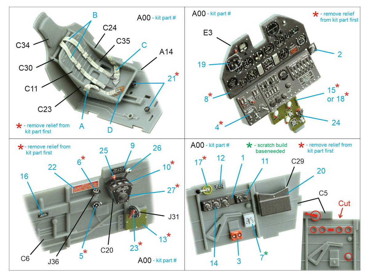 Quinta Studio QD32208 1:32 Curtiss P-40F WarHawk (3D-Printed) & coloured Interior