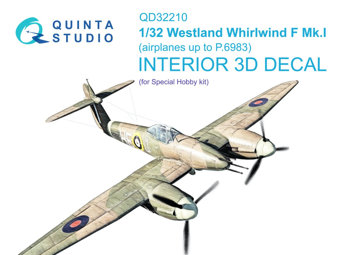 Quinta Studio QD32210 1:32 Westland Whirlwind F Mk.I (3D-Printed) & coloured Interior