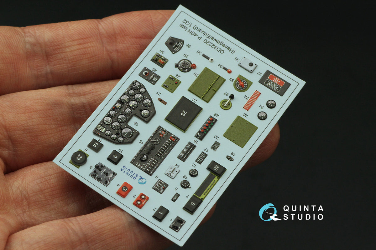 Quinta Studio QD32220 1:32 Curtiss P-40N late (3D-Printed) & coloured Interior on decal paper