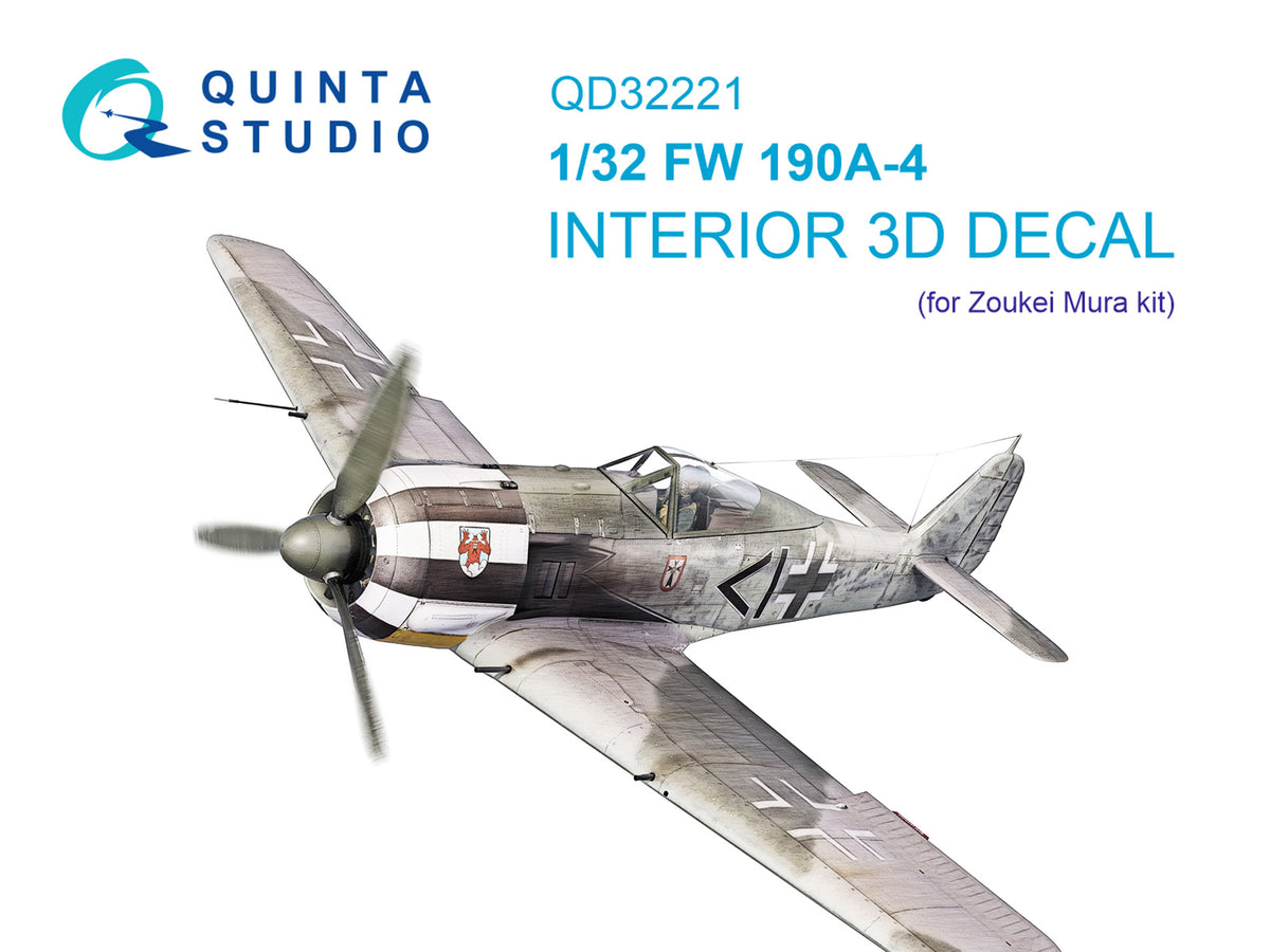 Quinta Studio QD32221 1:32 Focke-Wulf Fw-190A-4 (3D-Printed) & coloured Interior