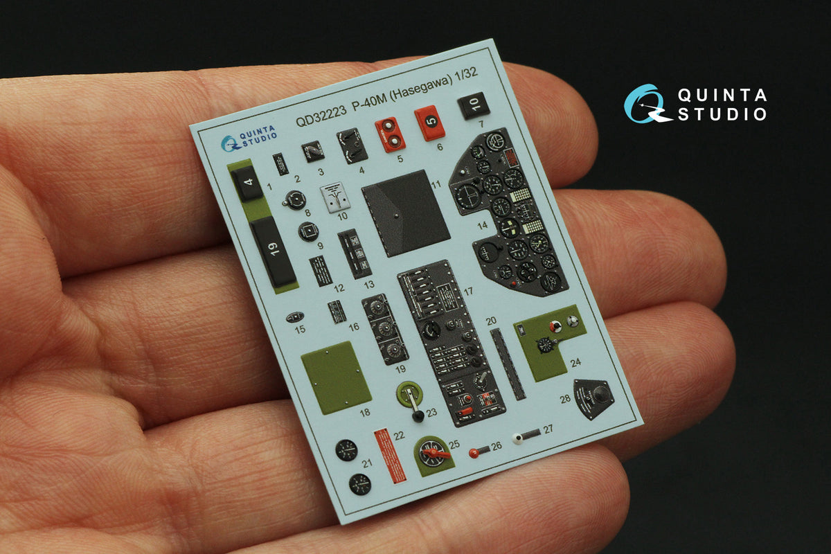 Quinta Studio QD32223 1:32 Curtiss P-40M (3D-Printed) & coloured Interior