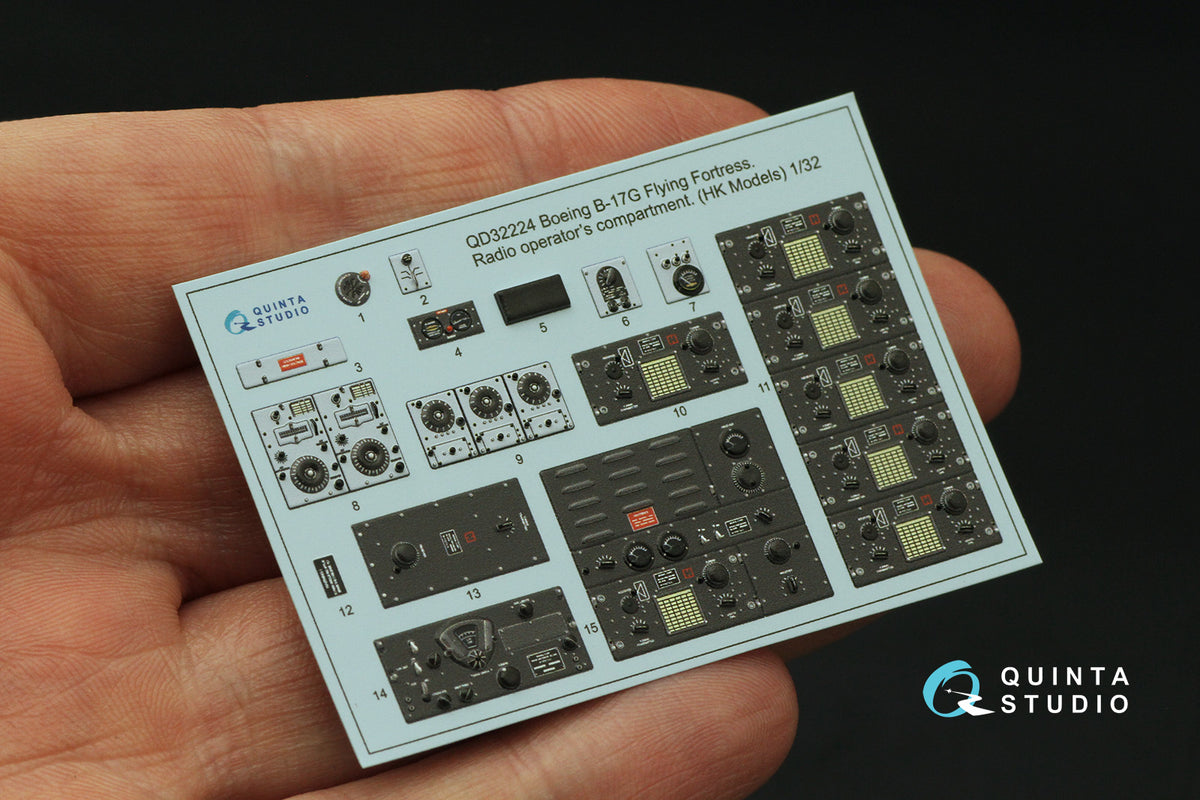 Quinta Studio QD32224 1:32 Boeing B-17G Flying Fortress Radio operator's compartment. (3D-Printed) & coloured Interior