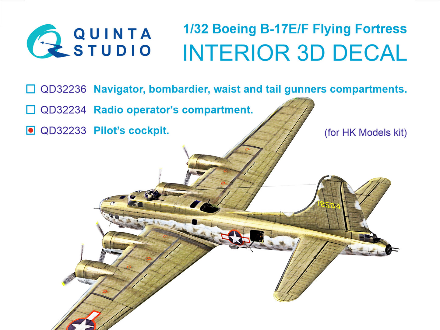 Quinta Studio QD32233 1:32 B-17E/B-17F Flying Fortress  Pilot's cockpit