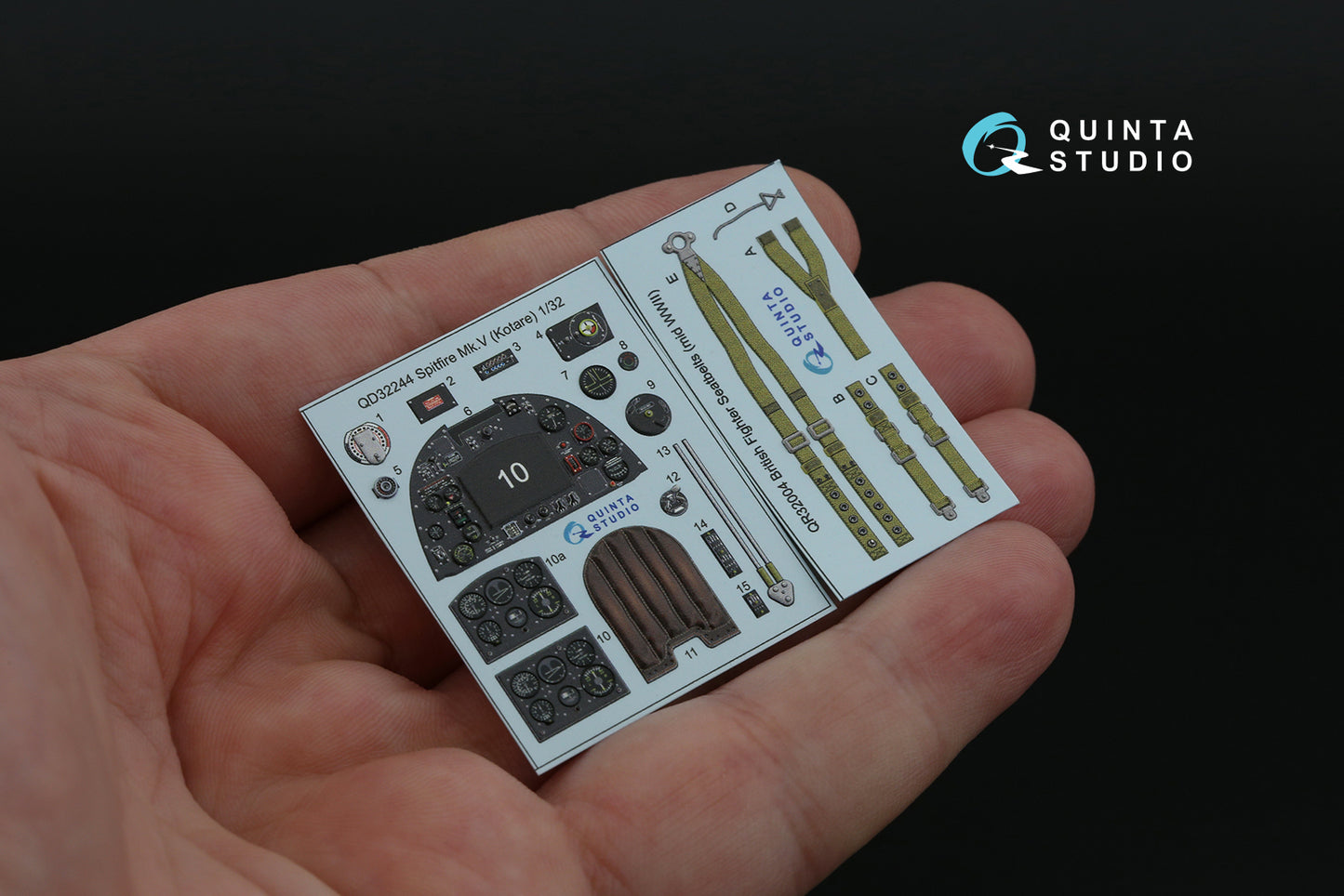 Quinta Studio QD32244 1:32 Supermarine Spitfire Mk.V 3D-Printed & coloured Interior