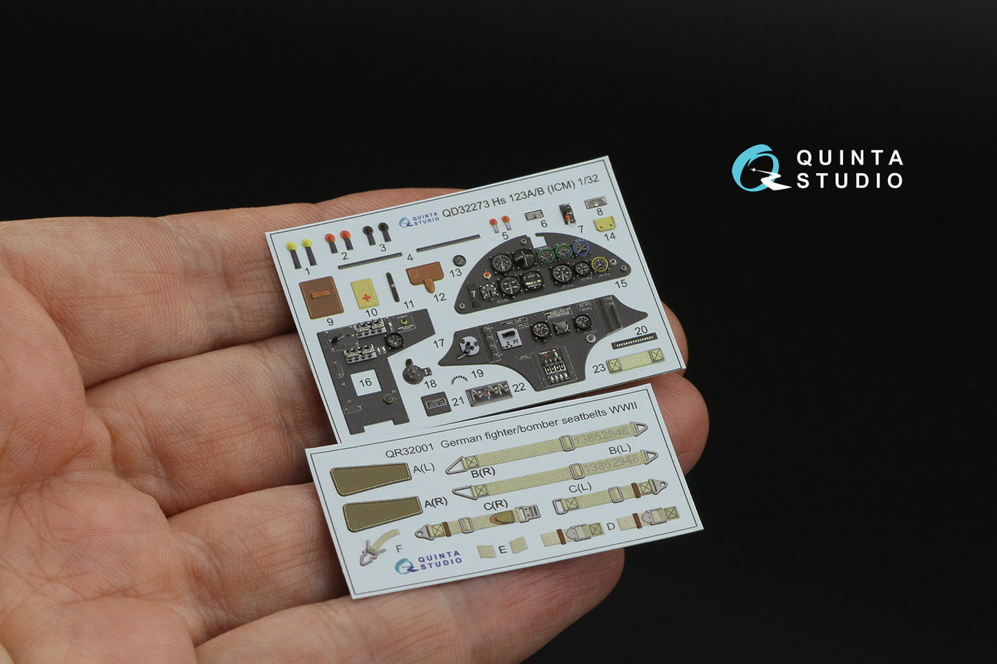 Quinta Studio QD32273 1:32 Henschel Hs-123A-1 late/Hs-123B 3D-Printed & coloured Interior