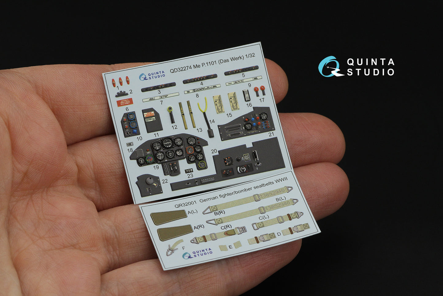 Quinta Studio QD32274 1:32 Messerschmitt P.1101 3D-Printed & coloured Interior