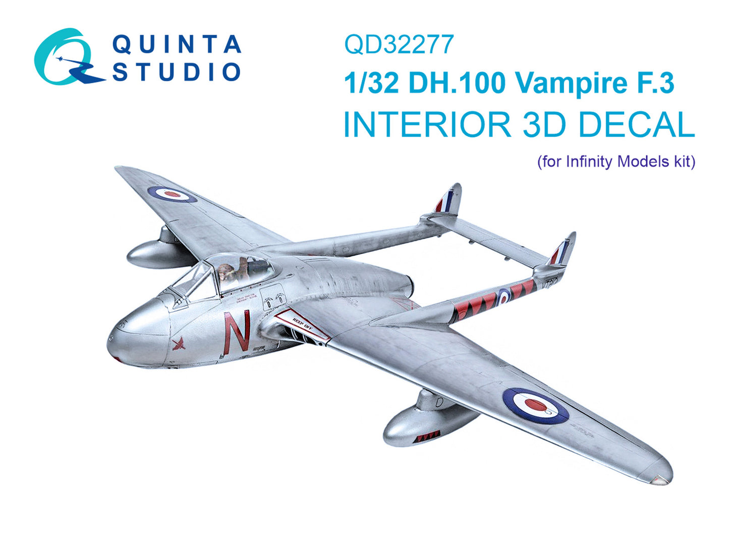 Quinta Studio QD32277 1:32 de Havilland DH.100 Vampire F.3 3D-Printed & coloured Interior